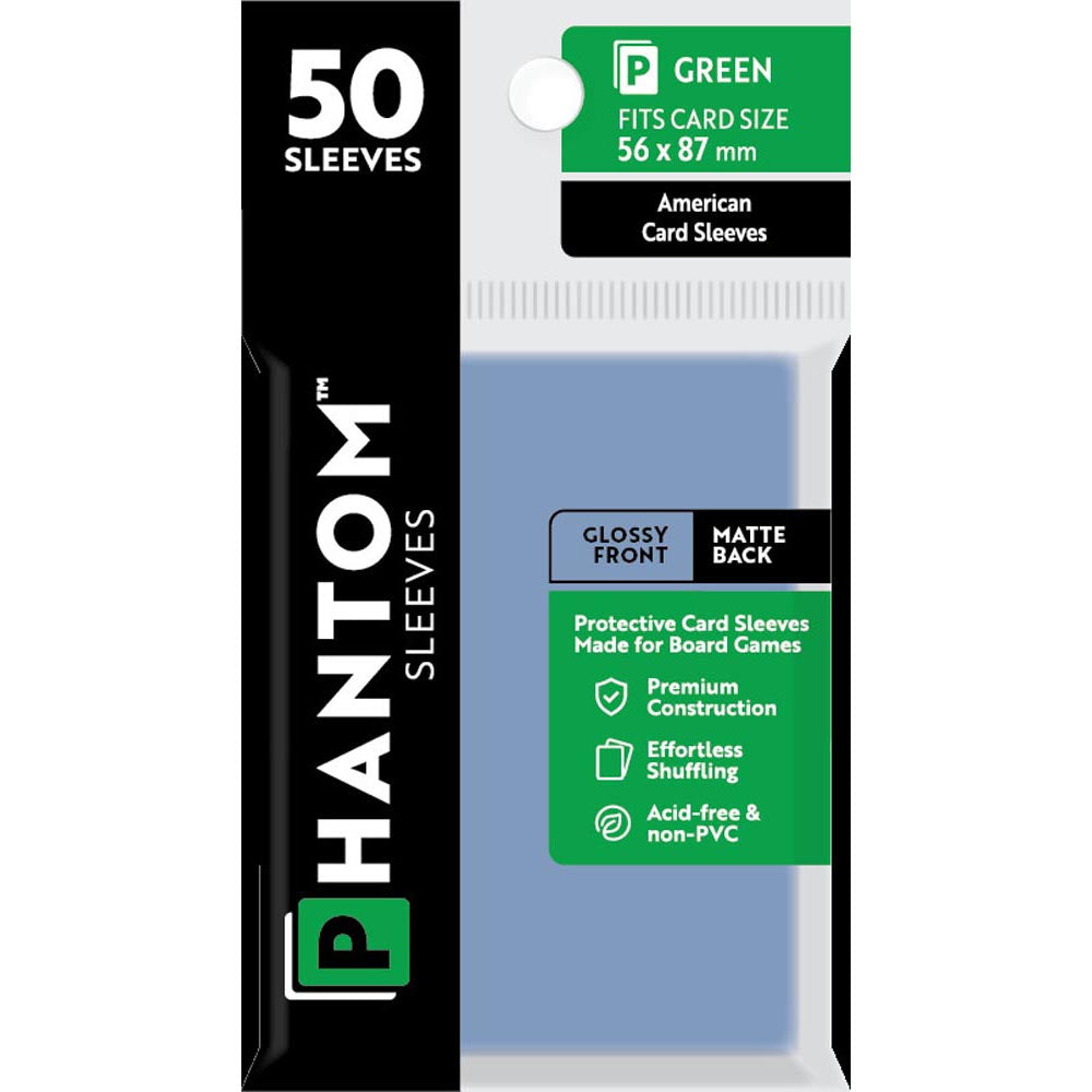 Green Phantom Sleeves 50pcs (56x87 mm)