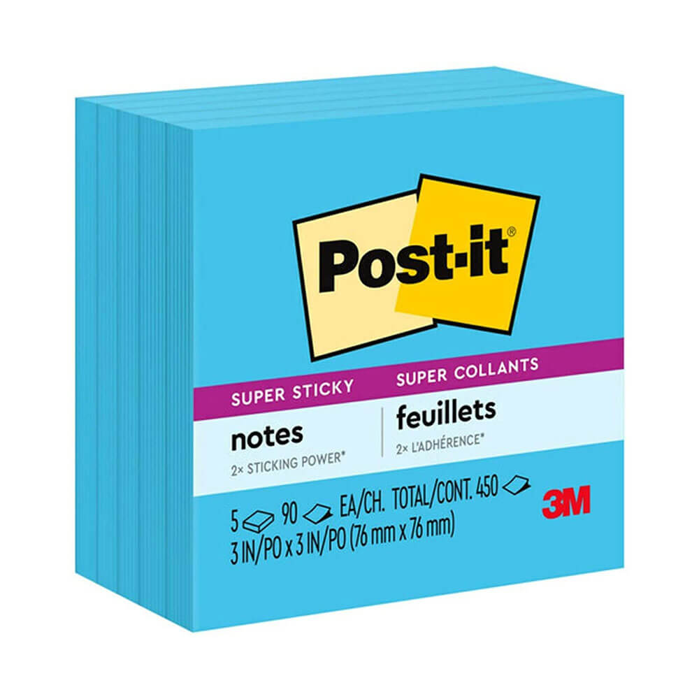 Note Post-It Super Sticky 76x76mm (5pk)