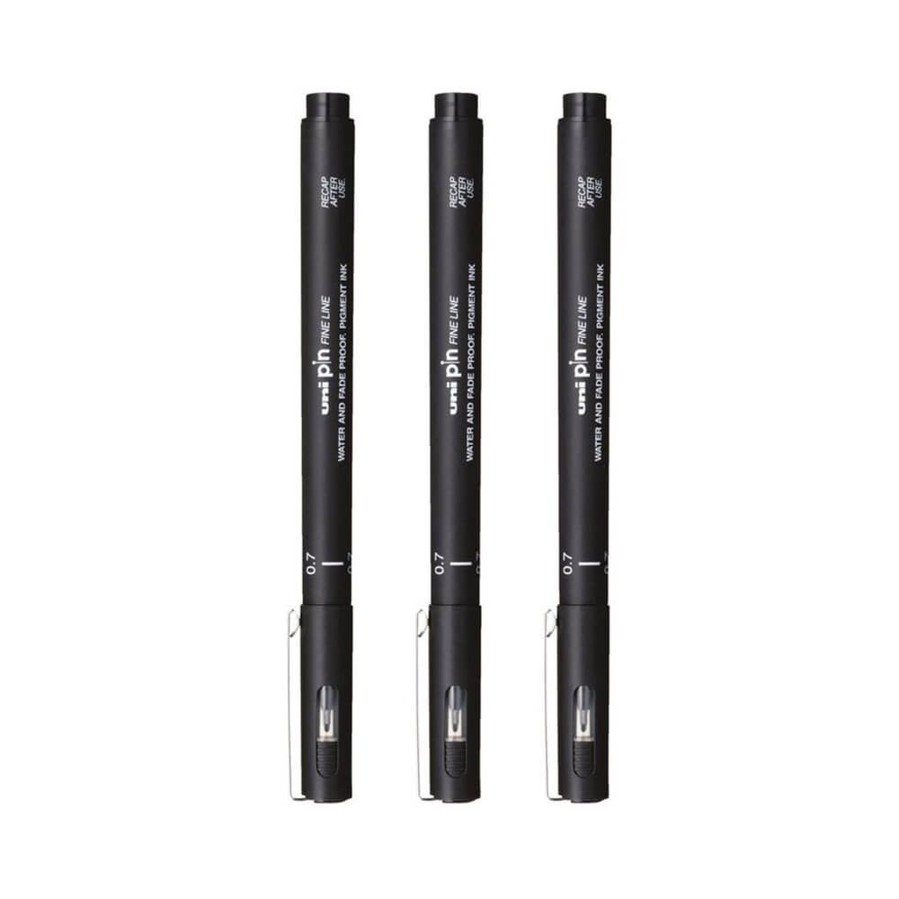 PIN Uni-Ball Fineliner Pen Black (portfel 3)