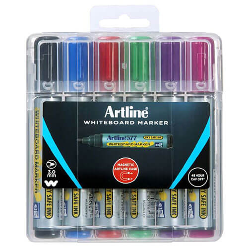 Artline Whiteboard Marker in Hard Case 2mm Assorted