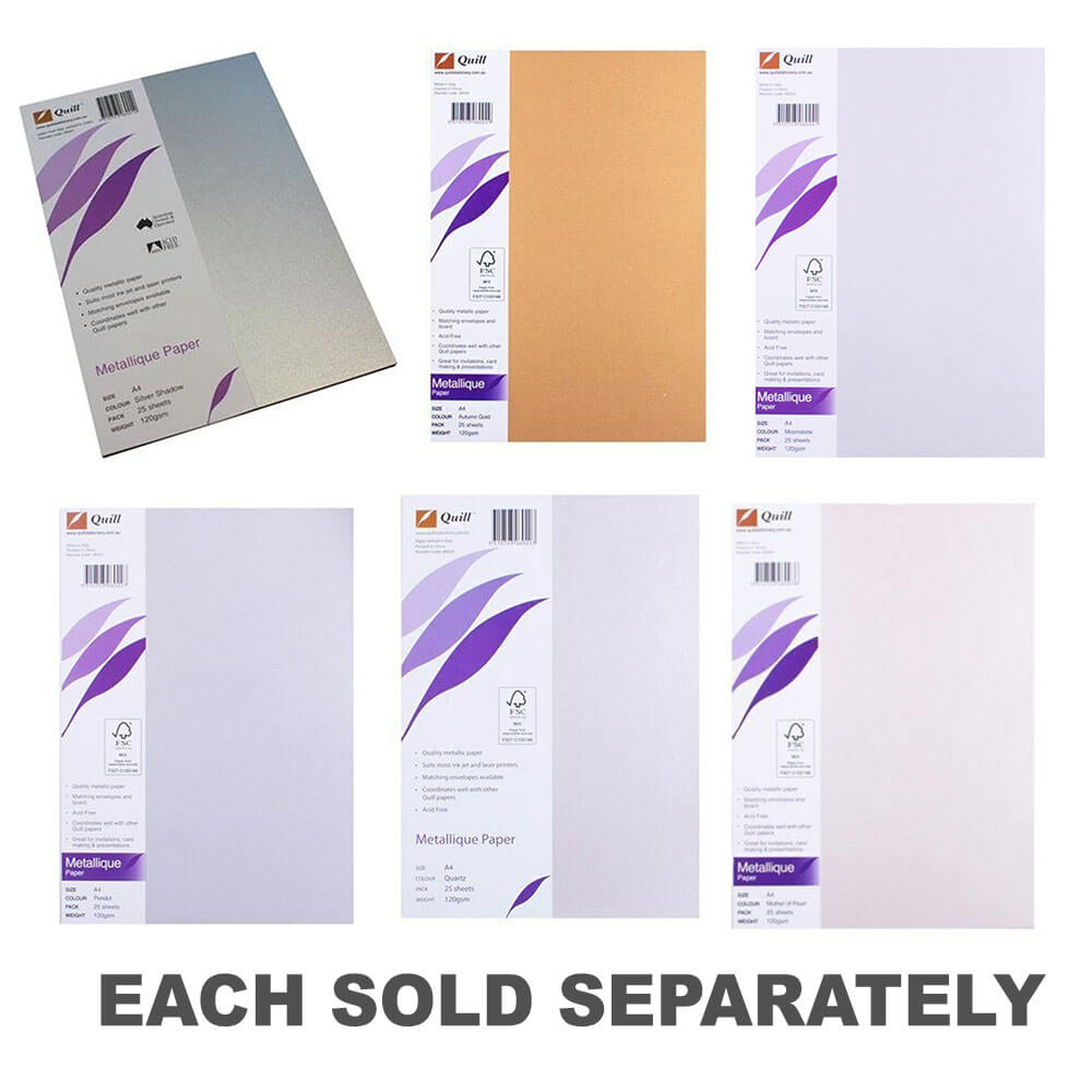 Quill A4 Metallique Paper (25pk)