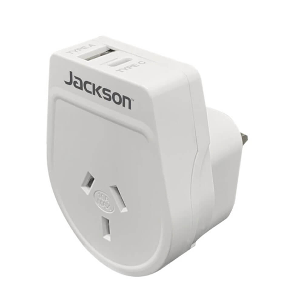 Jackson Industries utgående USB-A & C reiseadapter