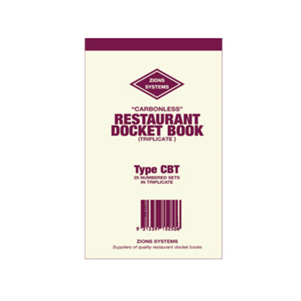 Zions karbonfri triplikatrestaurant Docket Book