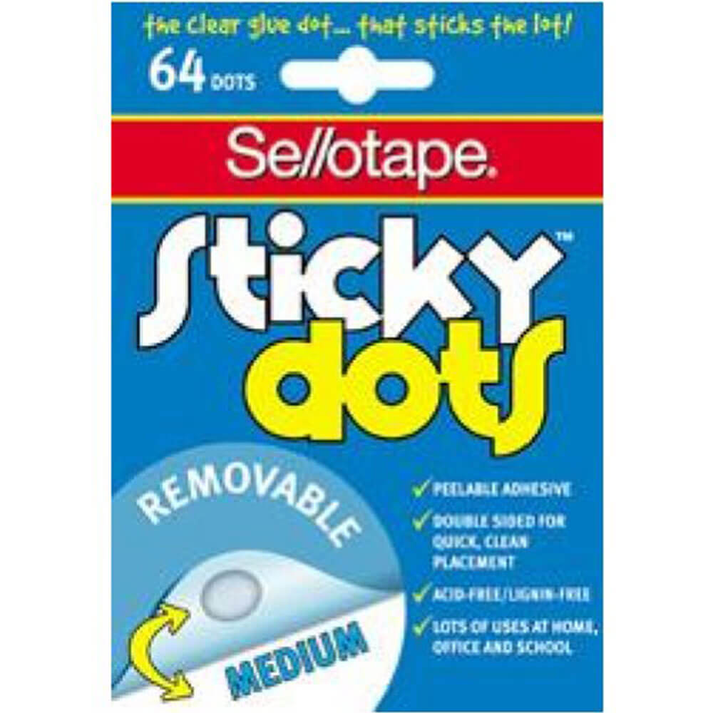 Sellotape Sticky Poots Medium (64 prickar)