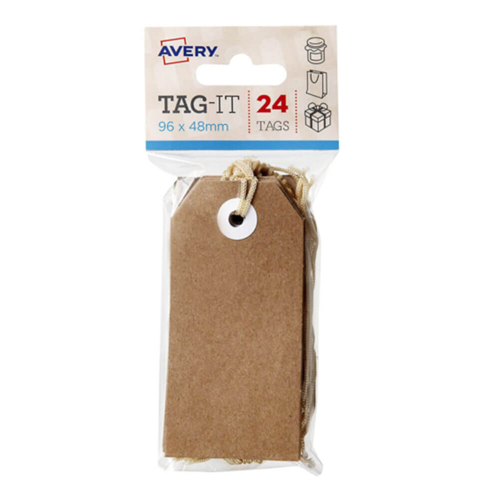 Tag Avery con stringa 24pk (96x48mm)