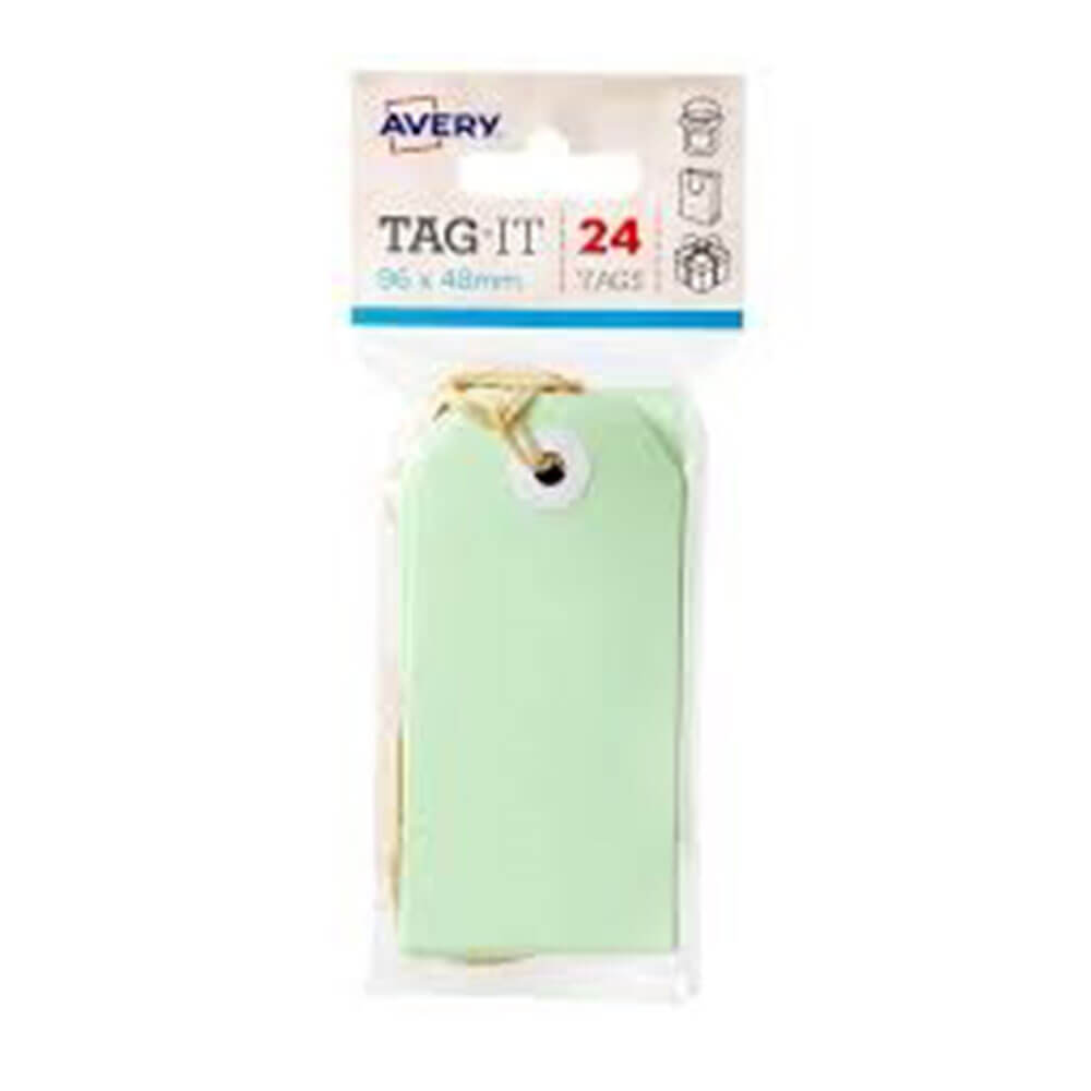 Avery -tags med streng 24pk (96x48mm)