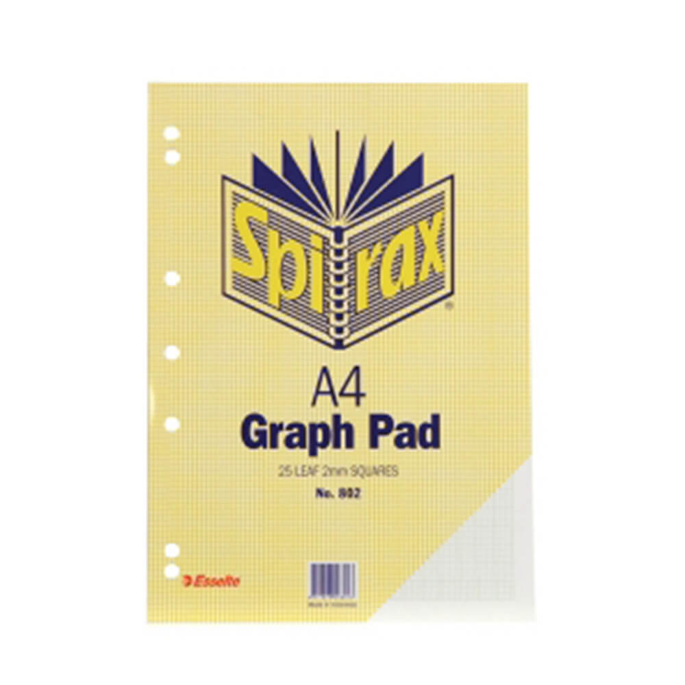 Spirax A4 25-Leaf Graph Pad (Pack of 10)