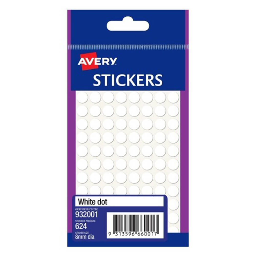 Avery F/P dot label 8mm (pakke med 10)