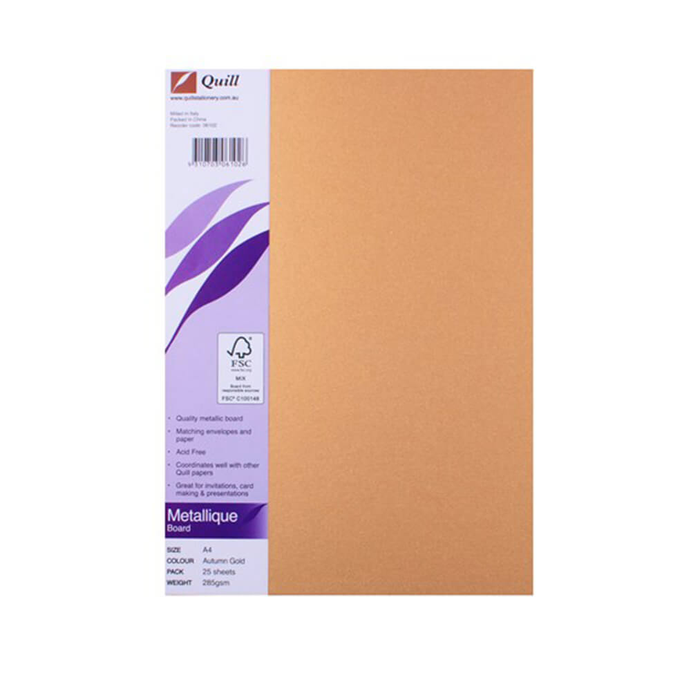 Quill A4 Metallique Board 285GSM (paket med 25)