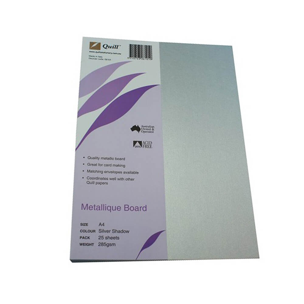 Quill A4 Metallique Board 285GSM（25パック）