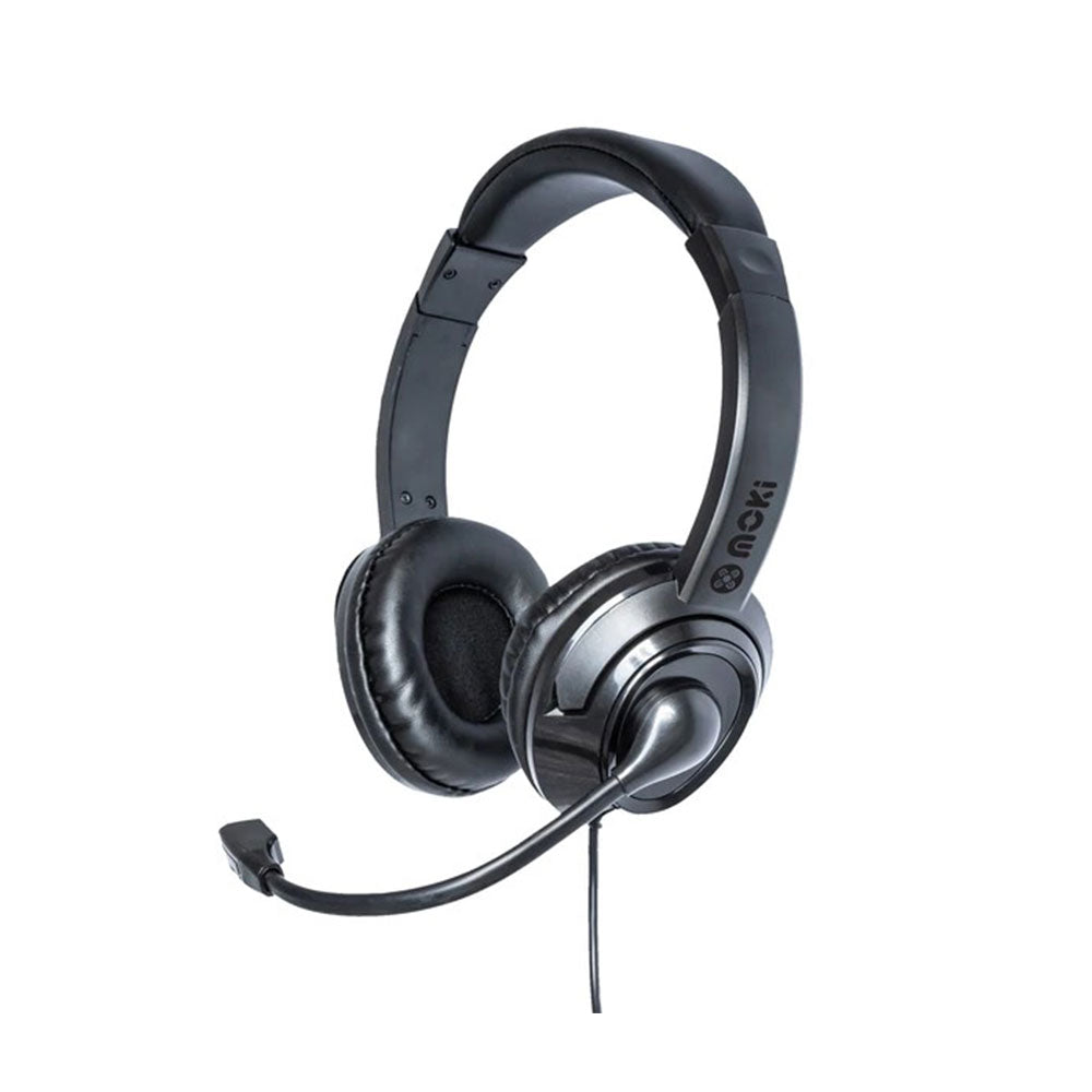 Moki USB Headphones with Boom Microphone (Black)