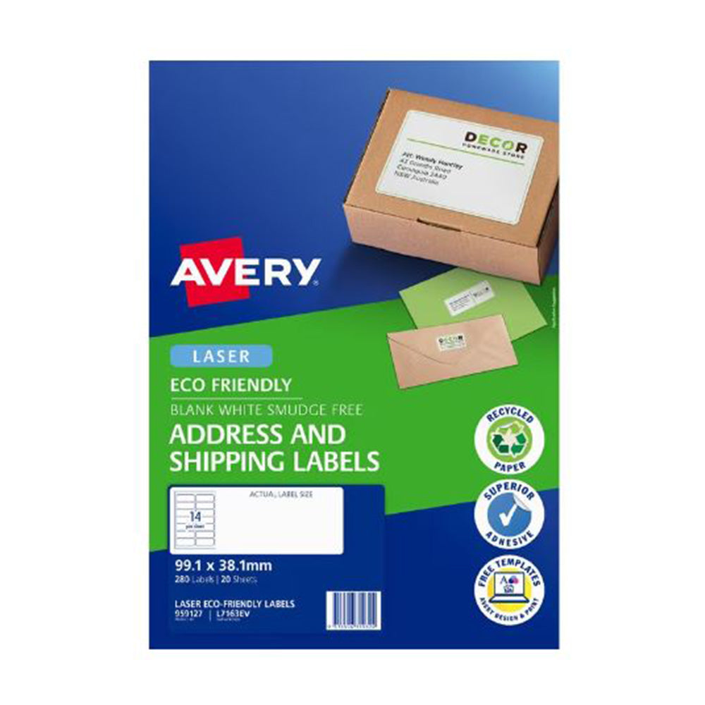 Avery Laser Eco Friendly Shipping Label 20pcs