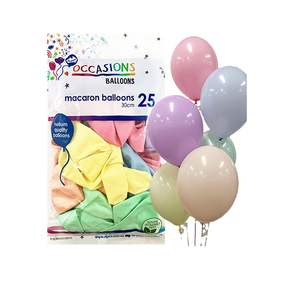 Alphen Macaron Pastel -ballonnen 30 cm (25 stcs)