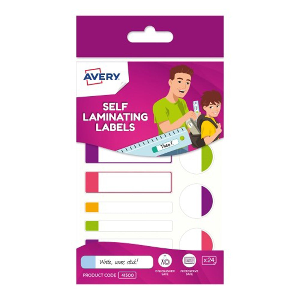 Avery Kids Self Laminating Label 24stk