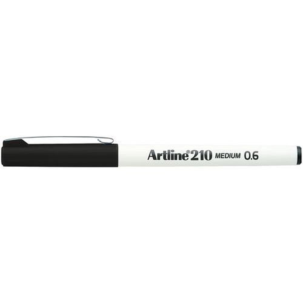 Artline 210 Fineliner 0.6mm Medium Tip Pen (Black)