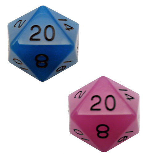 MDG Glow Mega Acrylic d20 Dice 35mm