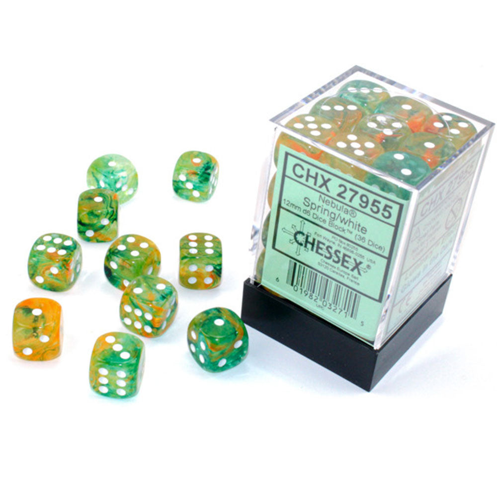 Nébuleuse Chessex 12 mm D6 Bloc de dés lumineux