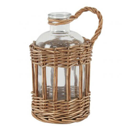 Jin Rattan & Wicker Rope Wrapped Glass Vase