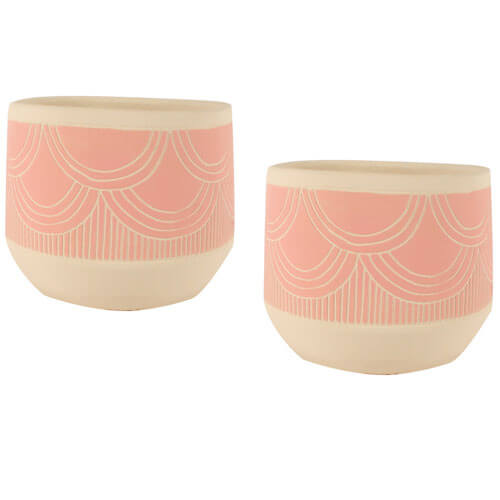 Zelva Pink Cement Plant Pot