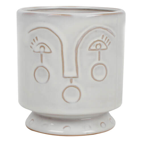 Liloe Face Stoneware Pot Planter