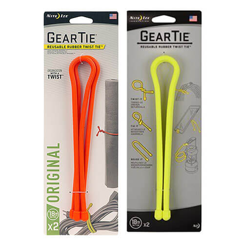 Gear Tie Reusable Rubber Twist Tie 18" (2Pk)