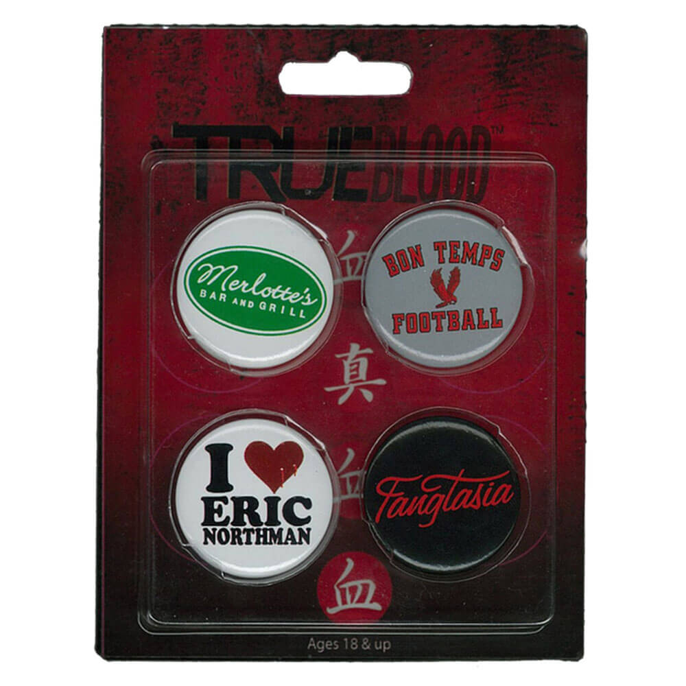 True Blood Pin set di 4