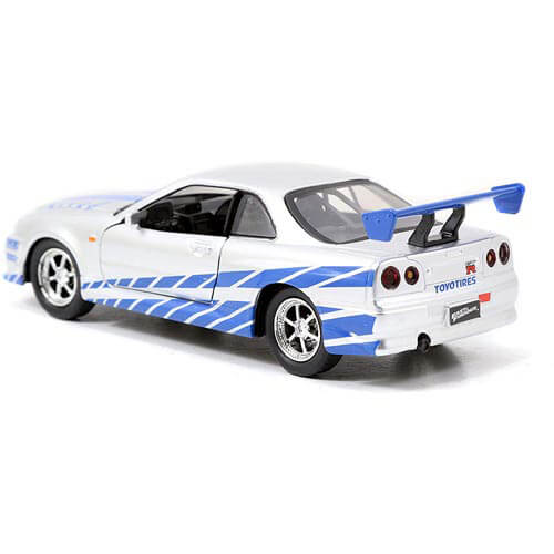 F&F 2002 Nissan GTR R34 Silver 1:32 Scale Hollywood Ride