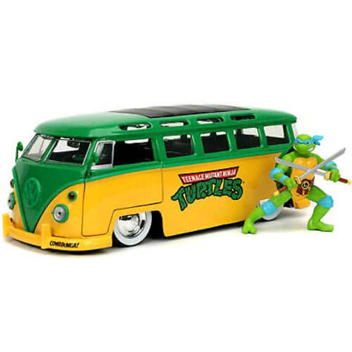 TMNT '62 VW Bus w/Leonardo 1:24 Scale Hollywood Ride