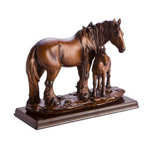 2 Horses Family Figurine