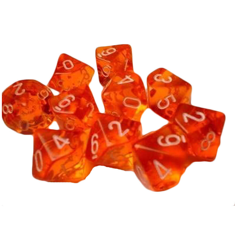  Chessex D10 Polyedrisches 10-teiliges durchscheinendes Set