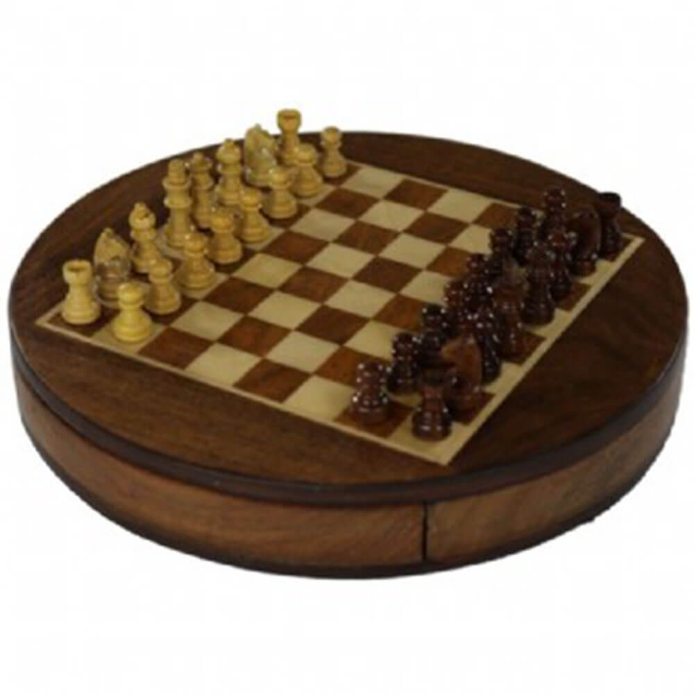 Beheon Magnetic Round Acacia Chess Set