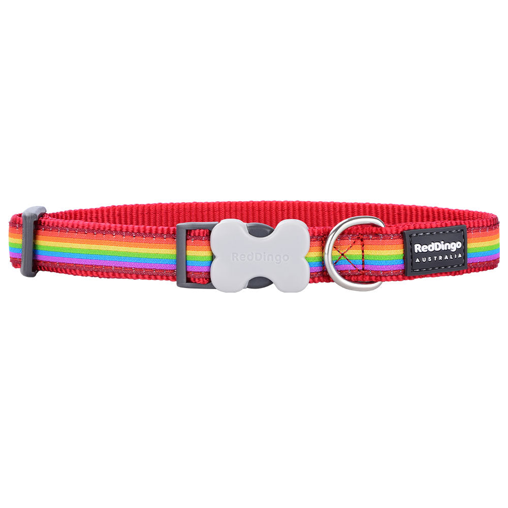 Collar de perros con diseño de arco iris (rojo)