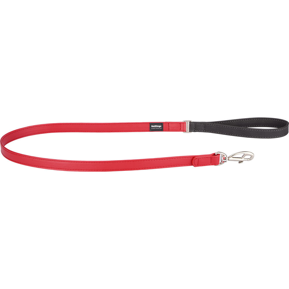 Elegante Cão de couro vegano lead (vermelho)