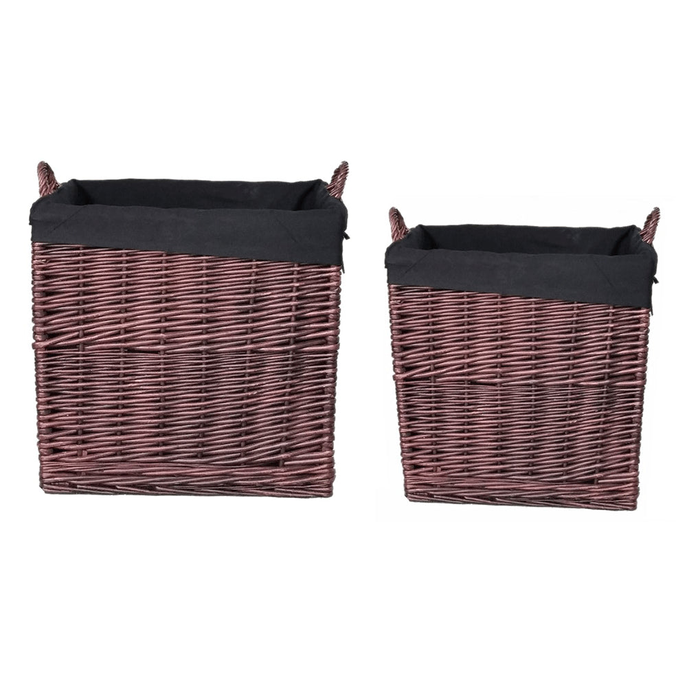 Darkton Wicker Wood Wood Storage Basket Set på 2