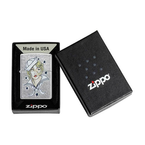 Zippo Sailor Girl Tattoo Design Lighter