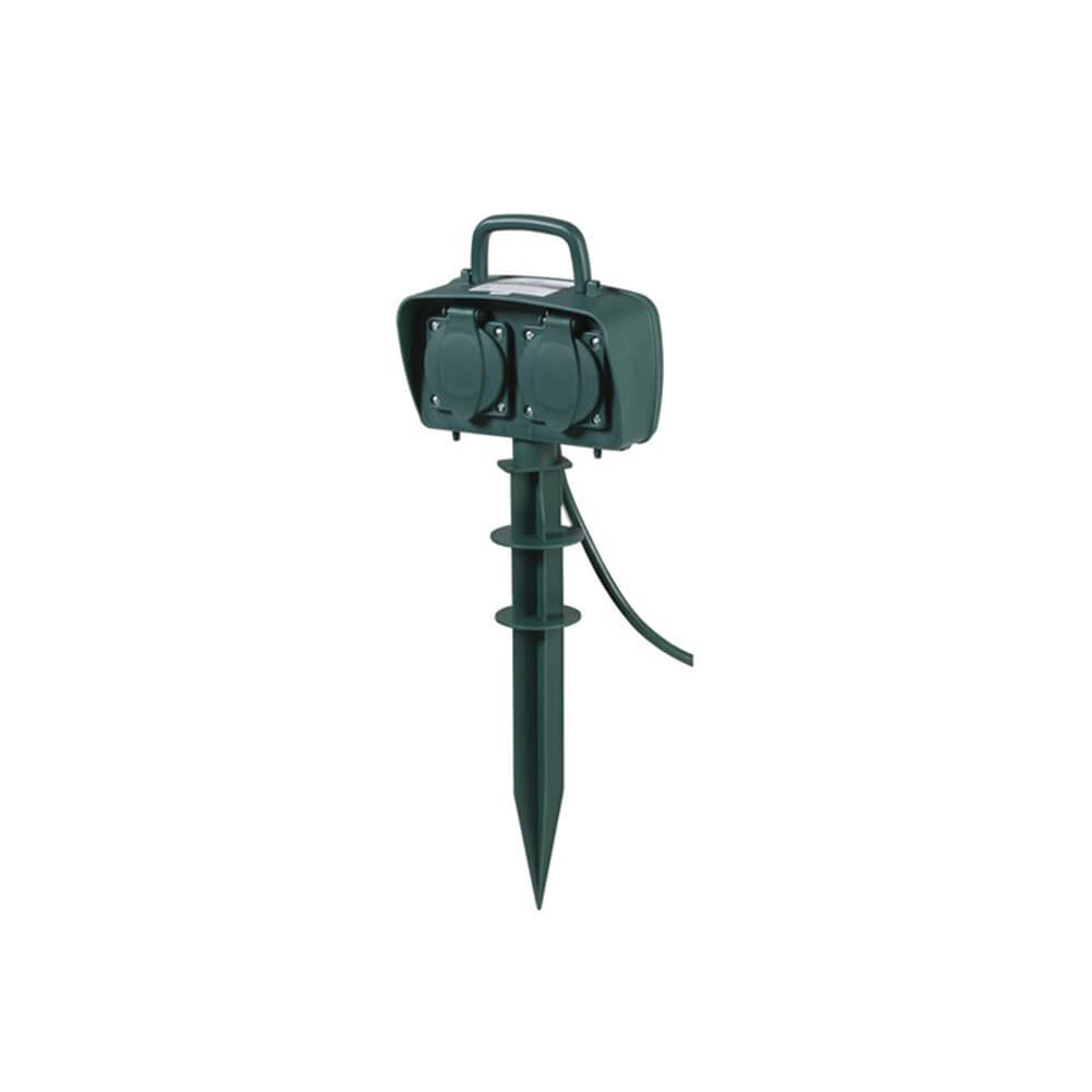 Powertech Plus Outdoor Power Garden Stake with 2 Outlets 10A