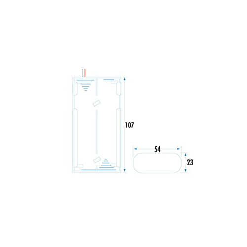 Two Rows End to End Battery Holder (4xC)