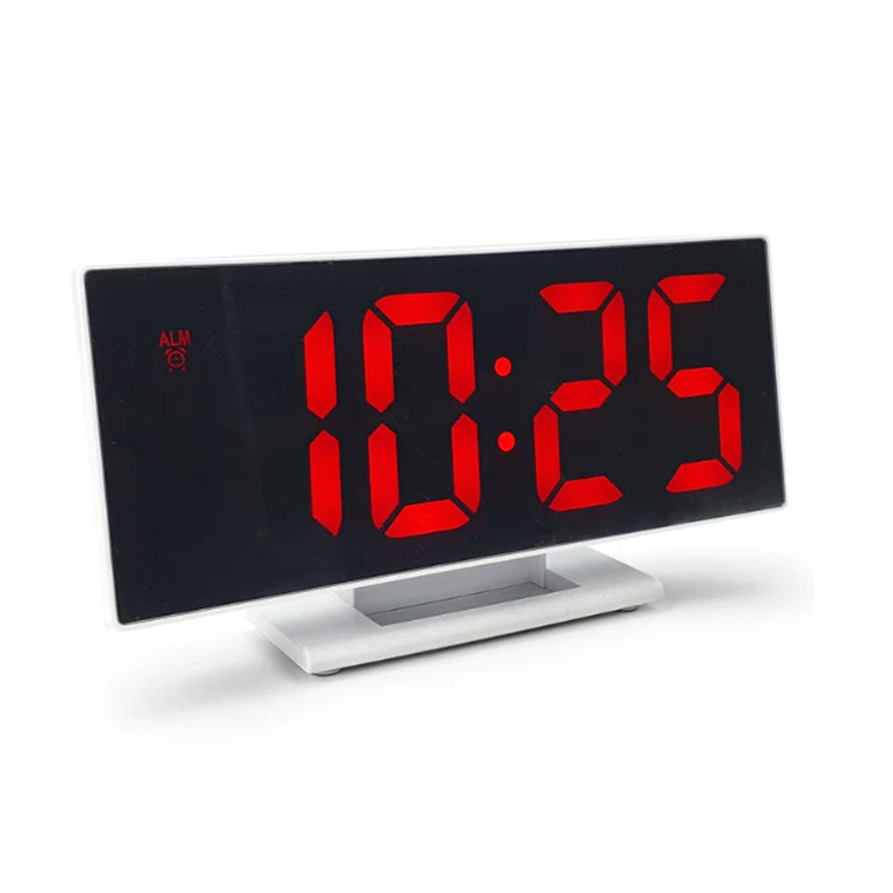 Speglat ansikte LCD -väckarklocka 19 cm