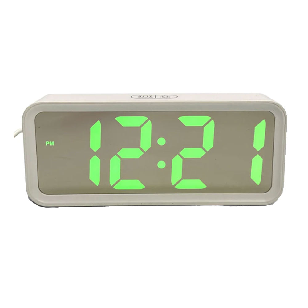 Mirrored Face USB Charging LED Alarm Clock 19cm