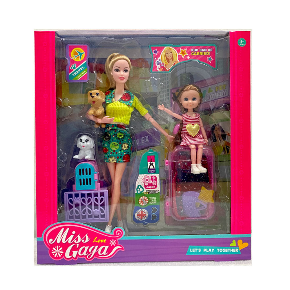 Miss Gaga Doll Set met huisdieren en accessoires