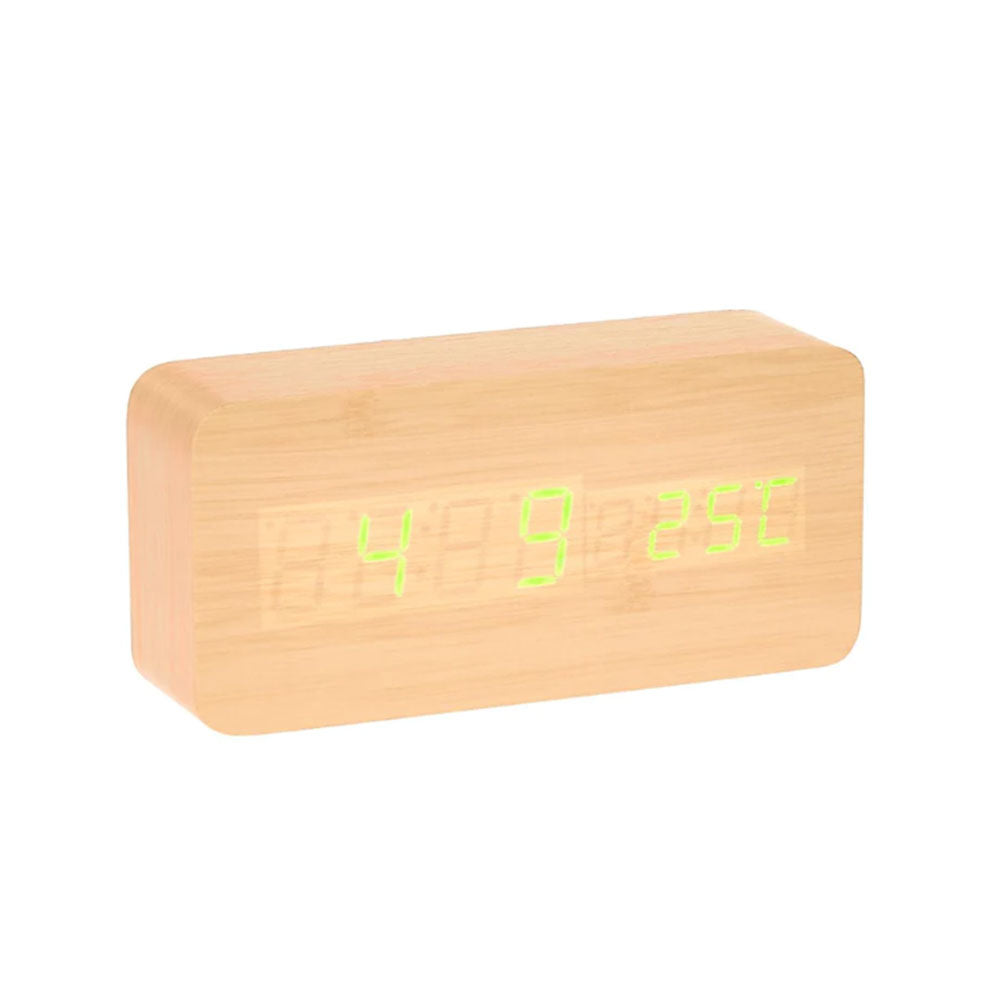 LED Cuboids bordsklocka med temperaturdisplay