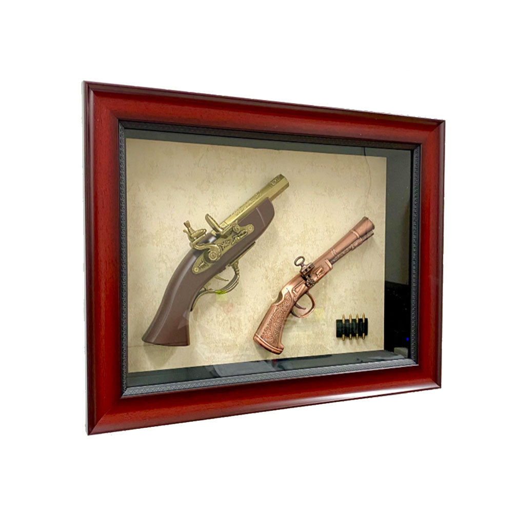 Guns vintage en una decoración de pared de marco (conjunto de 2)