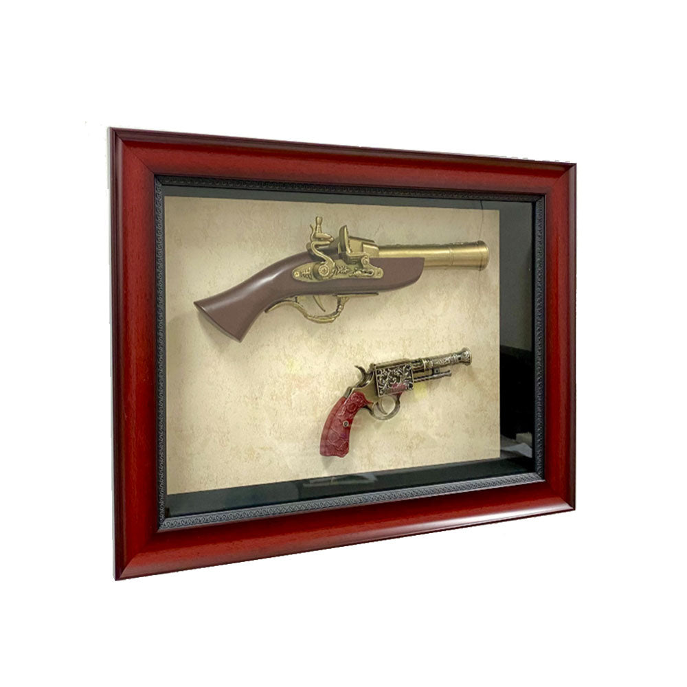 Vintage Guns in a Frame Wall Decoration (Set of 2)