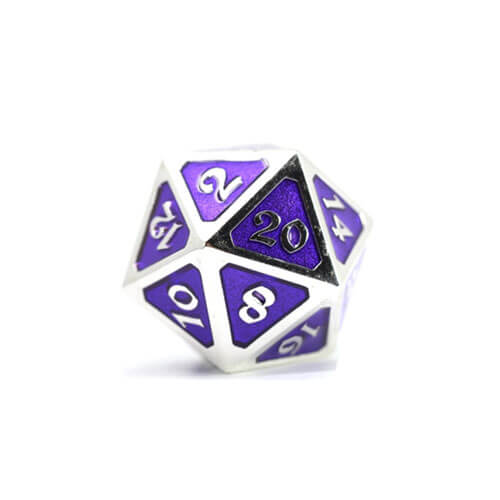 D20 Dice Metal Mythica Platinum (Single)