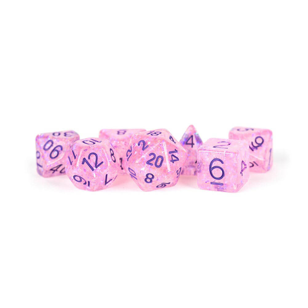 Dice flash en résine MDG Set 16 mm polyédrique