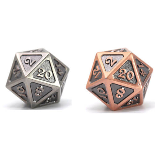 D20 Die Hard Dice Metal Mythica Battleworn (Single)