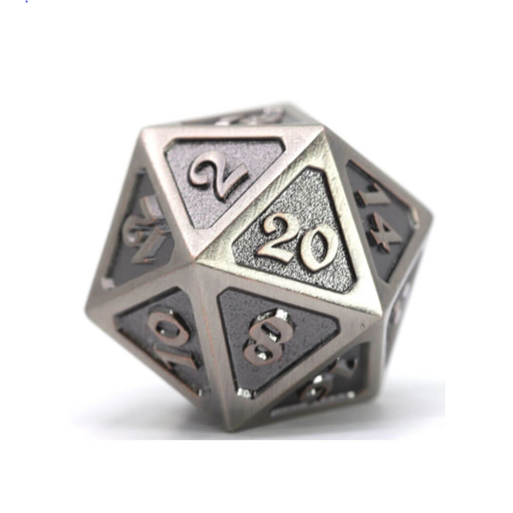 D20 muore dice hard meta metal mitico battleworn (singolo)