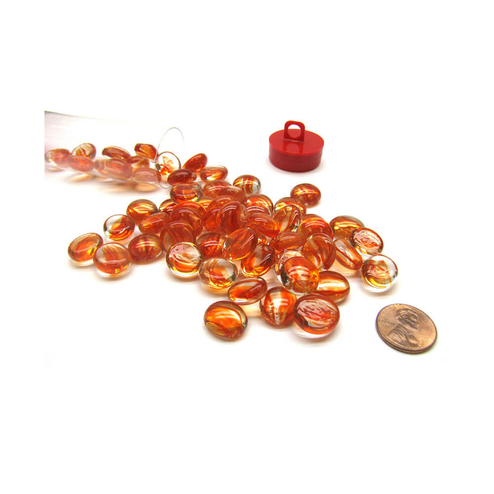 Gaming Stones Red Catseye Glass Stones 4" Tube