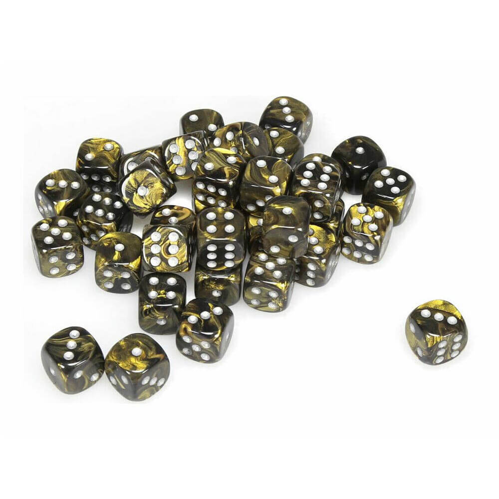 D6 Dice Leaf Negro/plata