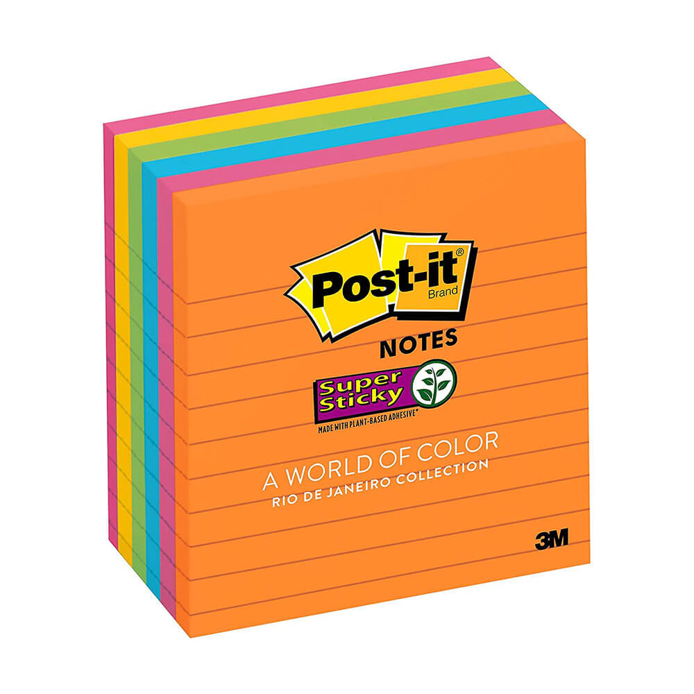 Post-it-it lined super sticky Notes 6pk